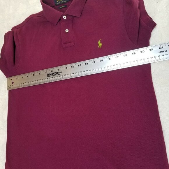 Polo Ralph Lauren Blue Label Mens Custom Fit Pony Logo Polo Shirt Medium Plum - Picture 6 of 7